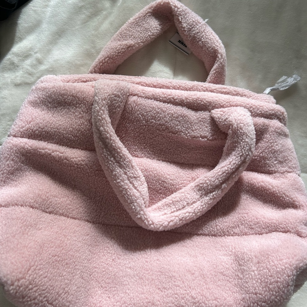 Cozy Pink Sherpa Tote Bag